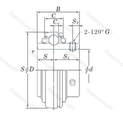 Подшипник шариковый радиальный UC 210-30L 3