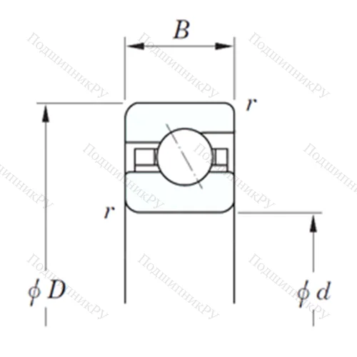Подшипник шариковый радиально-упорный KBA 075