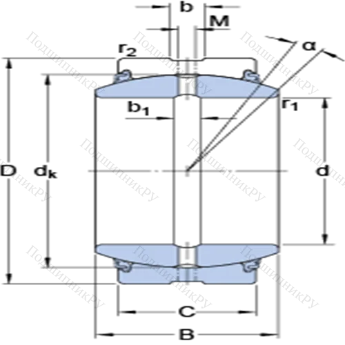 Радиальные сферические подшипники скольжения с контактными поверхностями сталь/сталь, требующие техобслуживания GE 220 ESX-2LS от производителя  SKF