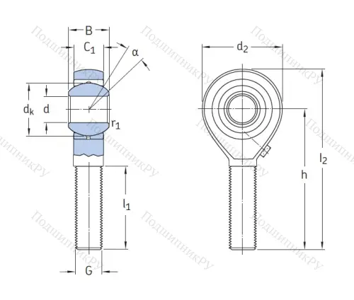 Наконечник штока с внешней резьбой SAKAC 8 M в Казани