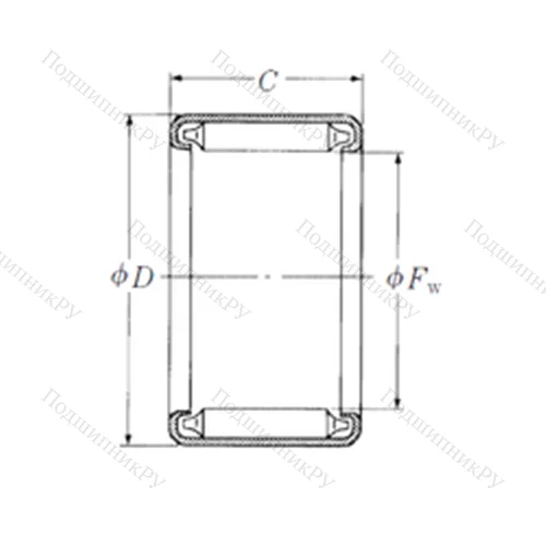 Подшипник игольчатый радиальный F-1212 от производителя  NSK Подшипник игольчатый радиальный F-1212 от производителя  NSK