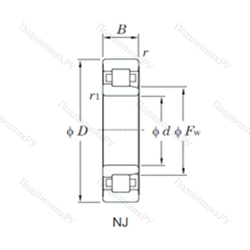 Подшипник роликовый радиальный NJ 326R