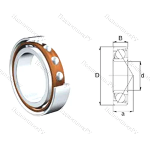 Подшипник шариковый радиально-упорный 7306B-2RS от производителя  ZEN