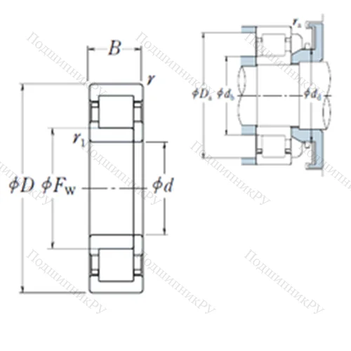 Подшипник роликовый радиальный NUP 2217 ET