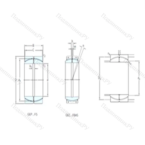 Подшипник скольжения сферический GEP 280FS от производителя  SKF