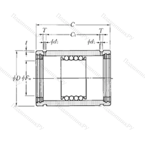 Подшипник шариковый линейный KD 253745LL от производителя  NTN