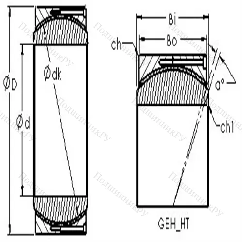 Подшипник скольжения сферический GEH 240HT