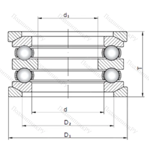 Подшипник шариковый упорный 54206U+U 206 от производителя  CX