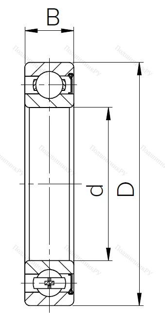 Шариковый однорядный подшипник 60107 (6007 Z) в Казани