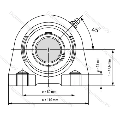 Подшипниковый узел UCPA 207 - Вал: 35 мм от производителя  LPZ