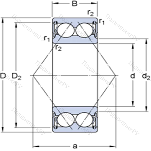 Двухрядные радиально-упорные шарикоподшипники 3203 A-2RS 1TN 9/MT 33 от производителя  SKF