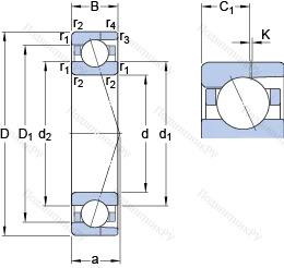Подшипник 7008 ACD/HCP 4AH