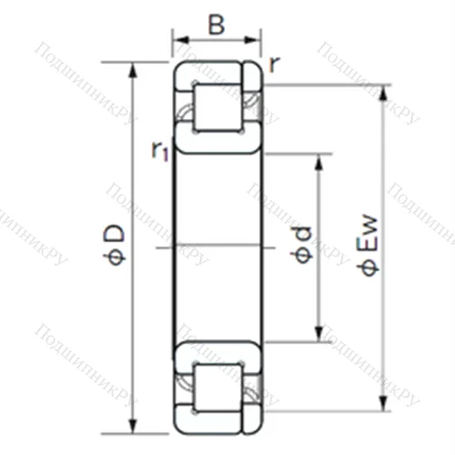 Подшипник роликовый радиальный NP 412