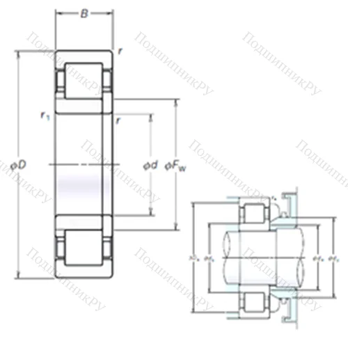 Подшипник роликовый радиальный NUP 2332EM