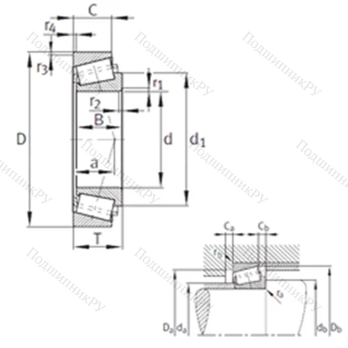 Подшипник роликовый радиально-упорный KJM 720249-JM 720210 от производителя  FAG