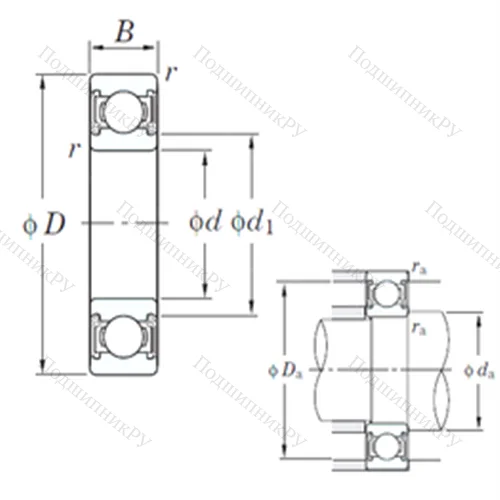 Подшипник шариковый радиальный 6203 2RD C 3