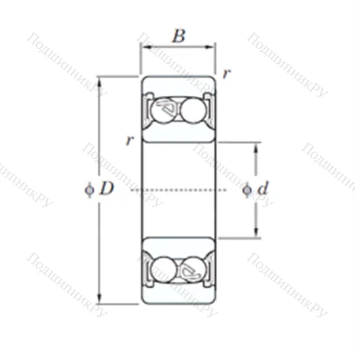 Подшипник шариковый радиальный самоцентрирующийся 2221-2RS