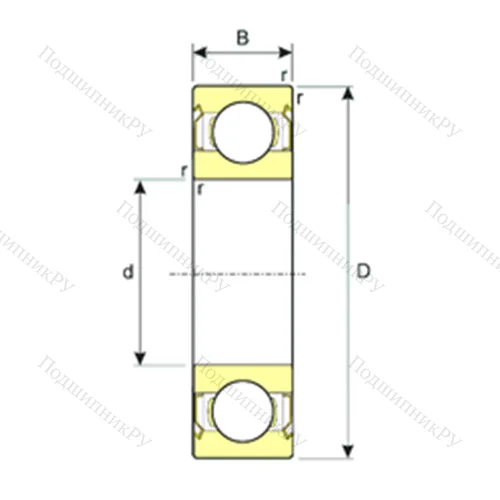 Подшипник шариковый радиальный SS 6011-2RS