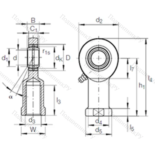 Подшипник скольжения сферический GIR 10 DO от производителя  INA