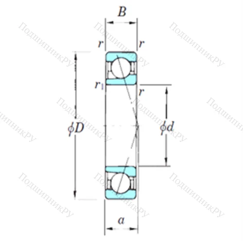 Подшипник шариковый радиально-упорный 7208CPA