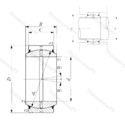 Подшипник скольжения сферический GE 50ES-2RS от производителя  IKO