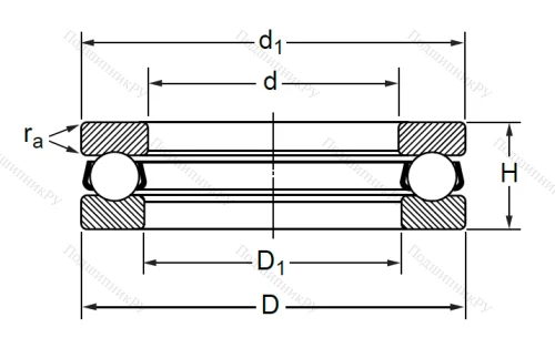 Упорный шариковый подшипник 8102 (51102) в Казани