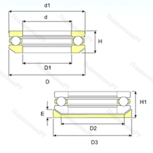 Подшипник шариковый упорный 53318 U 318 от производителя  ISB