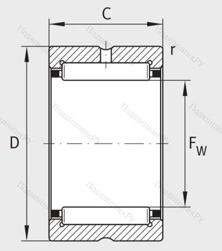Игольчатый подшипник NK 15/16 XL от производителя  INA Игольчатый подшипник NK 15/16 XL от производителя  INA