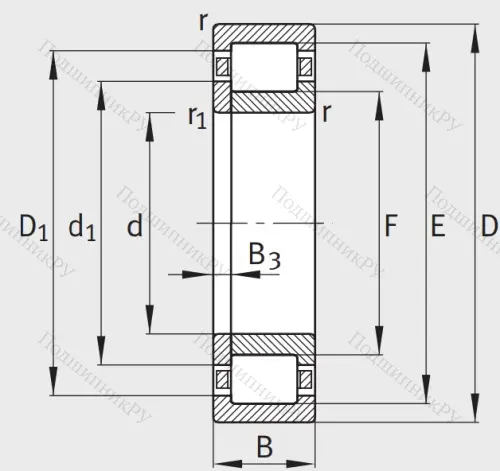 Роликовый цилиндрический подшипник NUP 2305 E XL TVP 2 от производителя  FAG