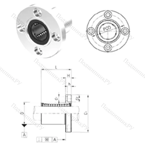 Подшипник шариковый линейный LMF 10UU от производителя  Samick