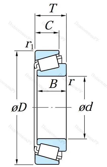Конический роликовый подшипник 30309 DJR (31309) от производителя  KOYO