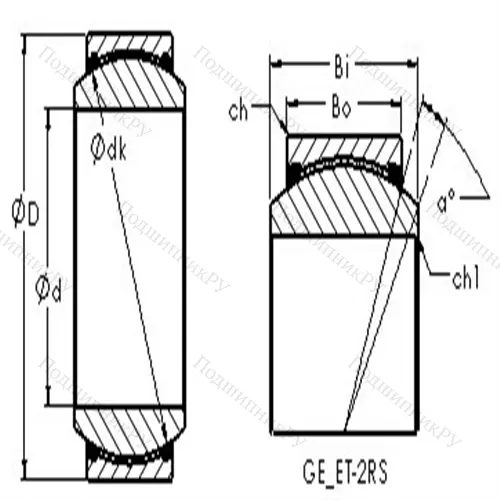 Подшипник скольжения сферический GE 25ET-2RS