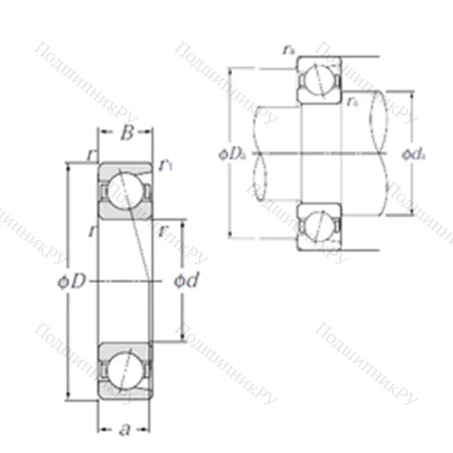 Подшипник шариковый радиально-упорный 7004C