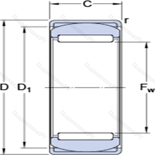 Самоустанавливающиеся игольчатые роликоподшипники без внутреннего кольца RPNA 15/28 от производителя  SKF