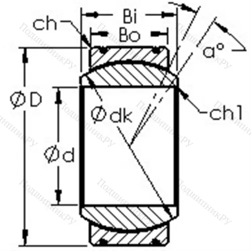 Подшипник скольжения сферический GE 160XT/X от производителя  AST