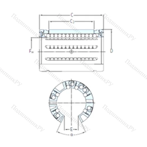 Подшипник шариковый линейный LBCT 25 A от производителя  SKF