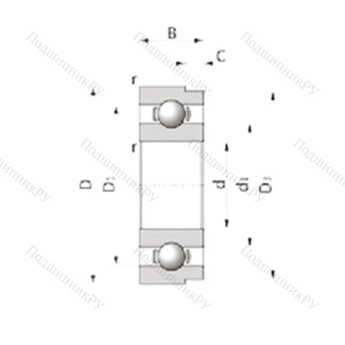 Подшипник шариковый радиальный 3TM-SX 06C 62CS 44