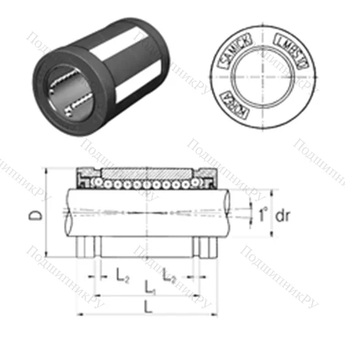 Подшипник шариковый линейный LMBS 4 от производителя  Samick