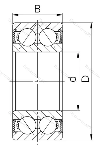 Радиально-упорный шариковый подшипник 3056202 2RS (3202 2RS) в Казани