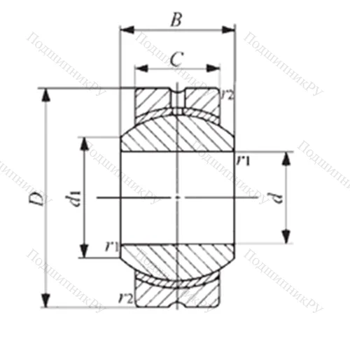 Подшипник скольжения сферический PB 30 от производителя  IKO