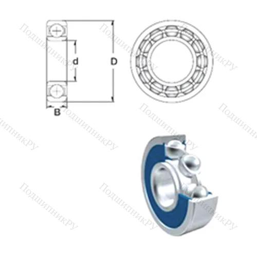 Подшипник шариковый радиальный 609-2RS от производителя  ZEN