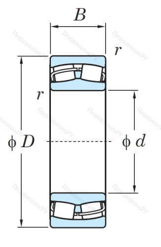 Сферический роликовый подшипник 22309 RZW 33 C 3 от производителя  KOYO