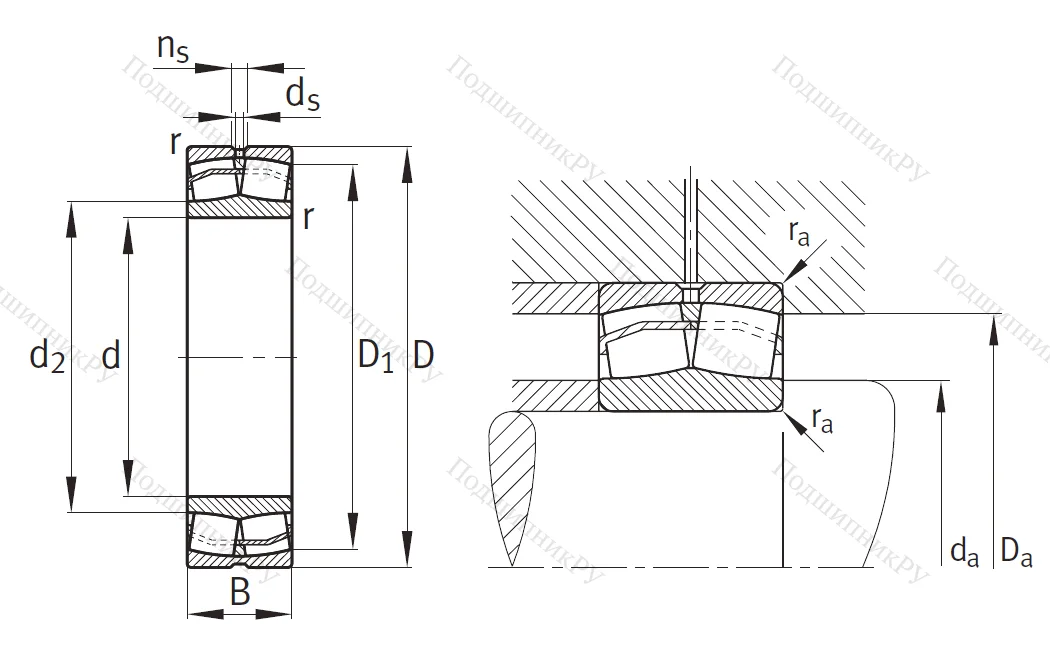 Сферический роликовый подшипник 22212 E 1 XL C 3