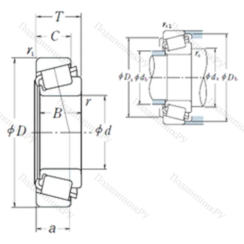Подшипник роликовый радиально-упорный 05062/05175