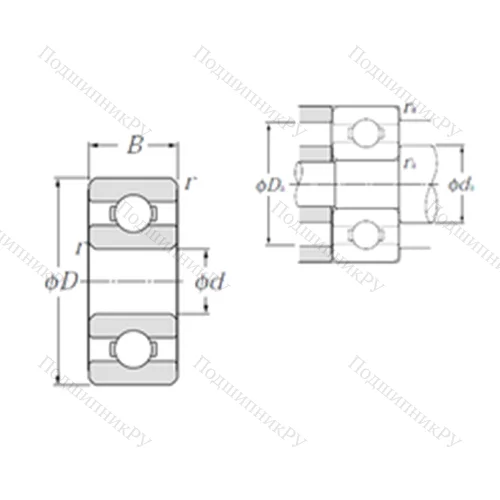Подшипник шариковый радиальный 60/1,5 от производителя  NTN