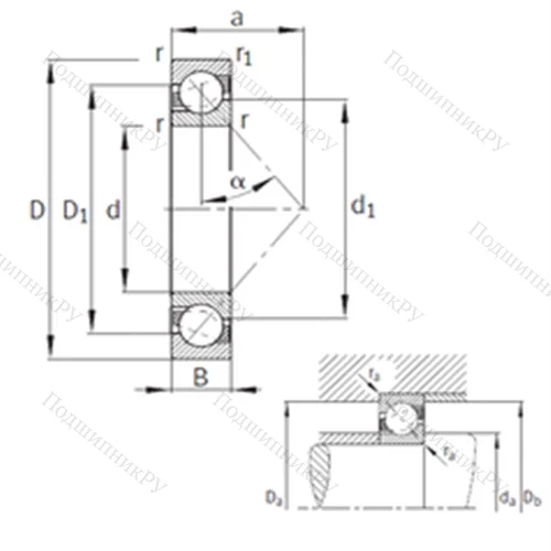 Подшипник шариковый радиально-упорный 7234-B-MP