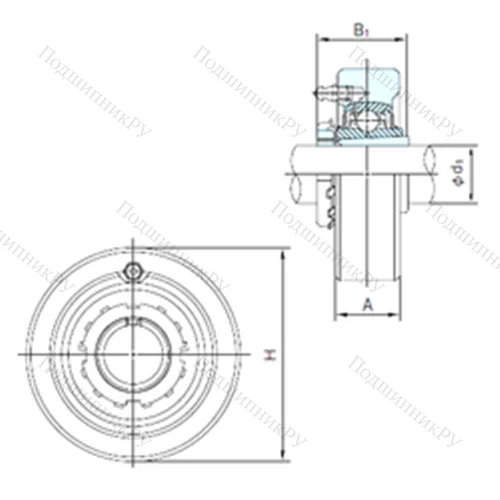 Подшипниковый узел шариковый радиальный UKC 326+H 2326 от производителя  NACHI