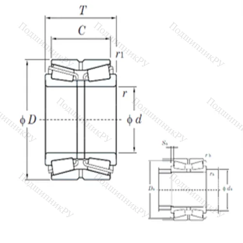 Подшипник роликовый радиально-упорный 46T 30215JR/51,5