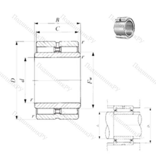 Подшипник игольчатый радиальный GTRI 254425 от производителя  IKO