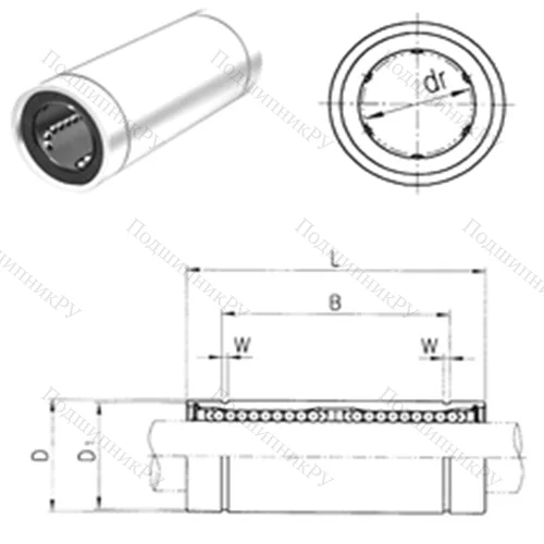 Подшипник шариковый линейный LME 60L от производителя  Samick